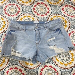 Sofia by Sofia Vergara Blue Jean Shorts Distressed Casual
